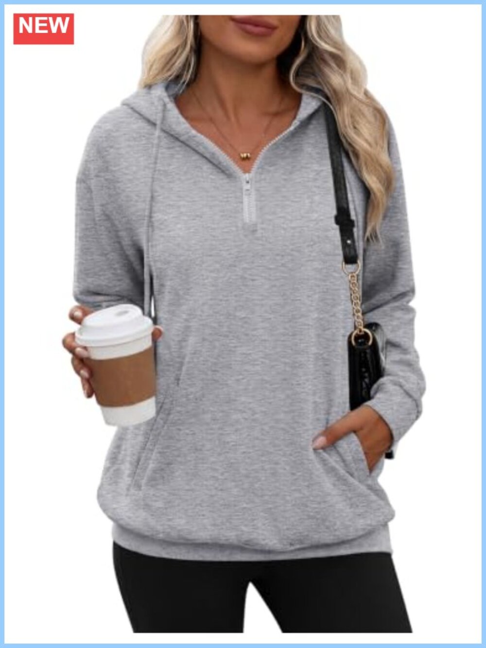 Zeagoo Women's Half Zip Oversized Hoodie Sweatshirt Pullover Drawstring